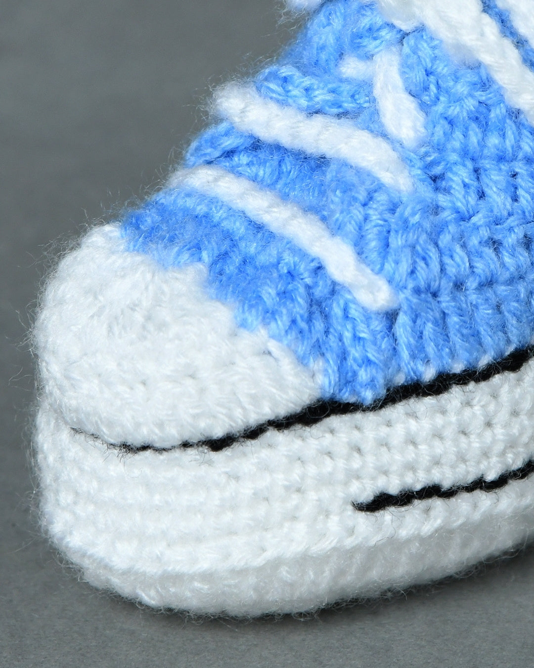 Sky Blue Handmade Woollen Sneakers for Kids