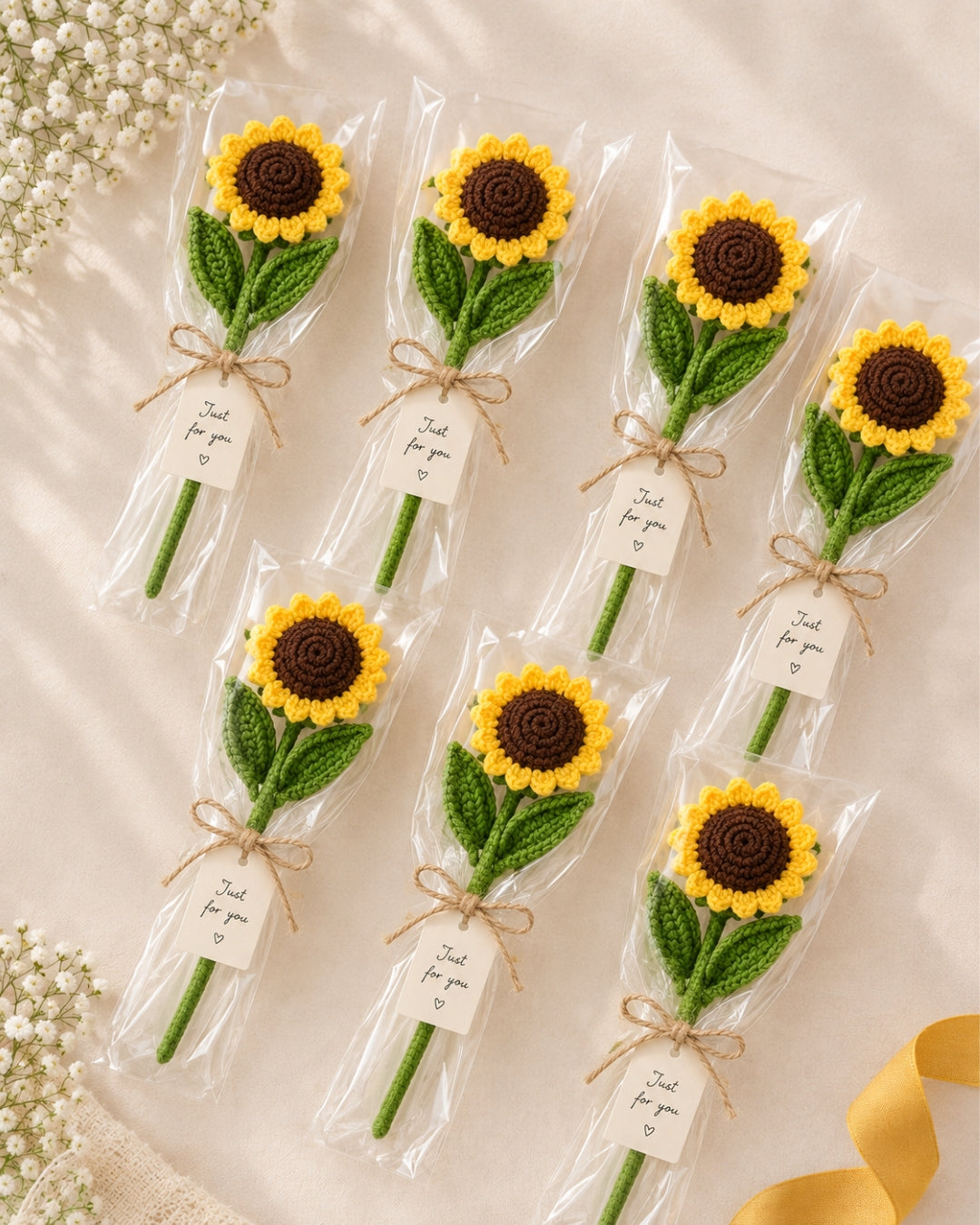 Handmade Crochet Sun flower Bouquet/Stick