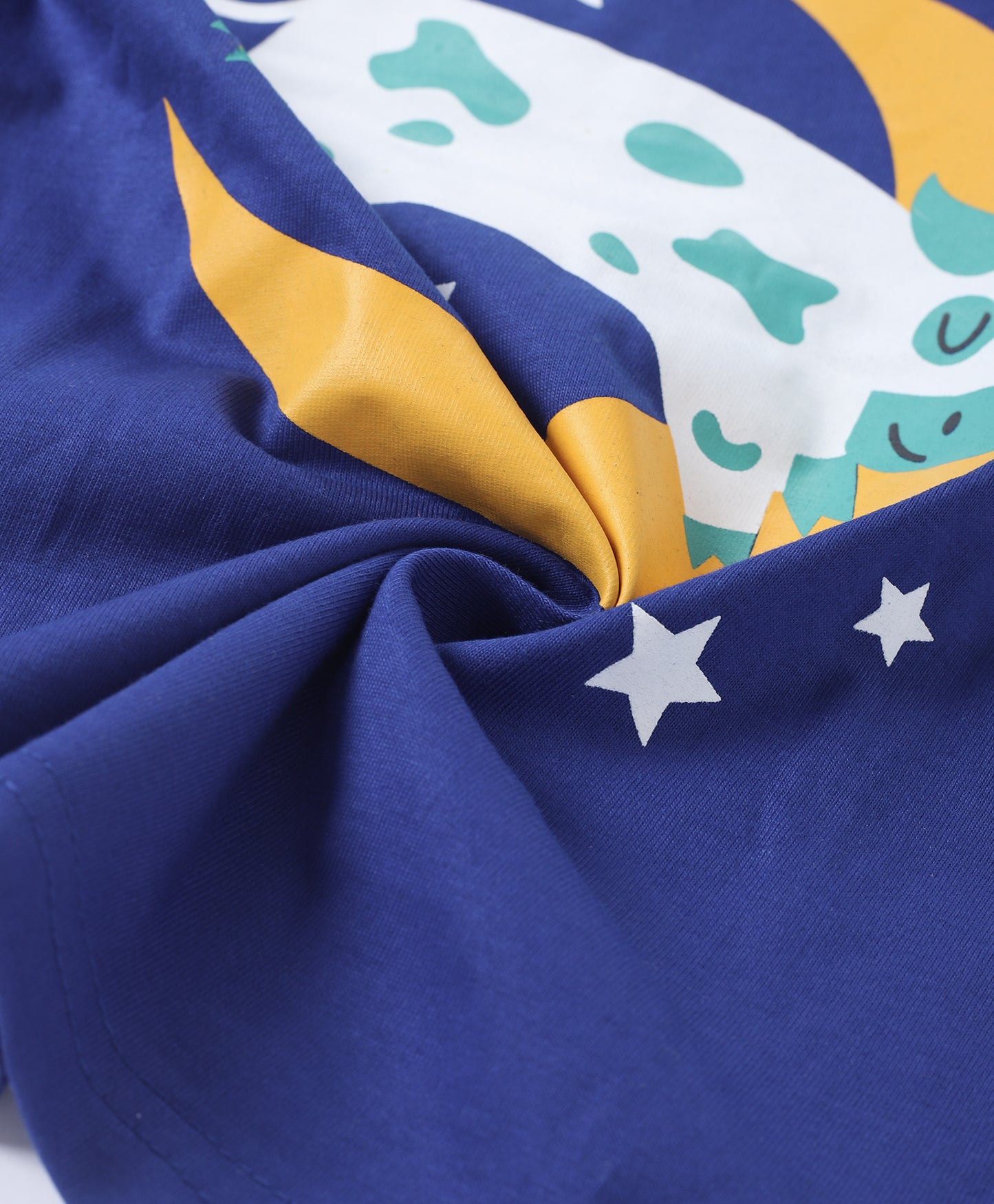 Blue Unisex Printed Cotton Kids Loungewear