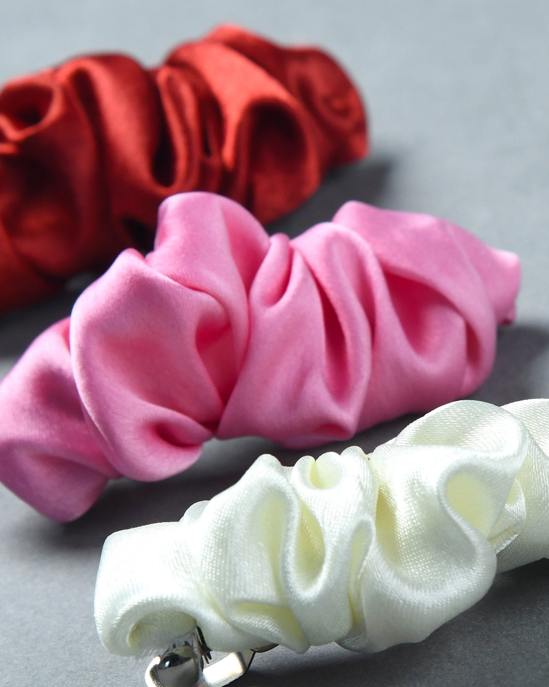 Pack Of 3 Satin Hairclip - Multicolor
