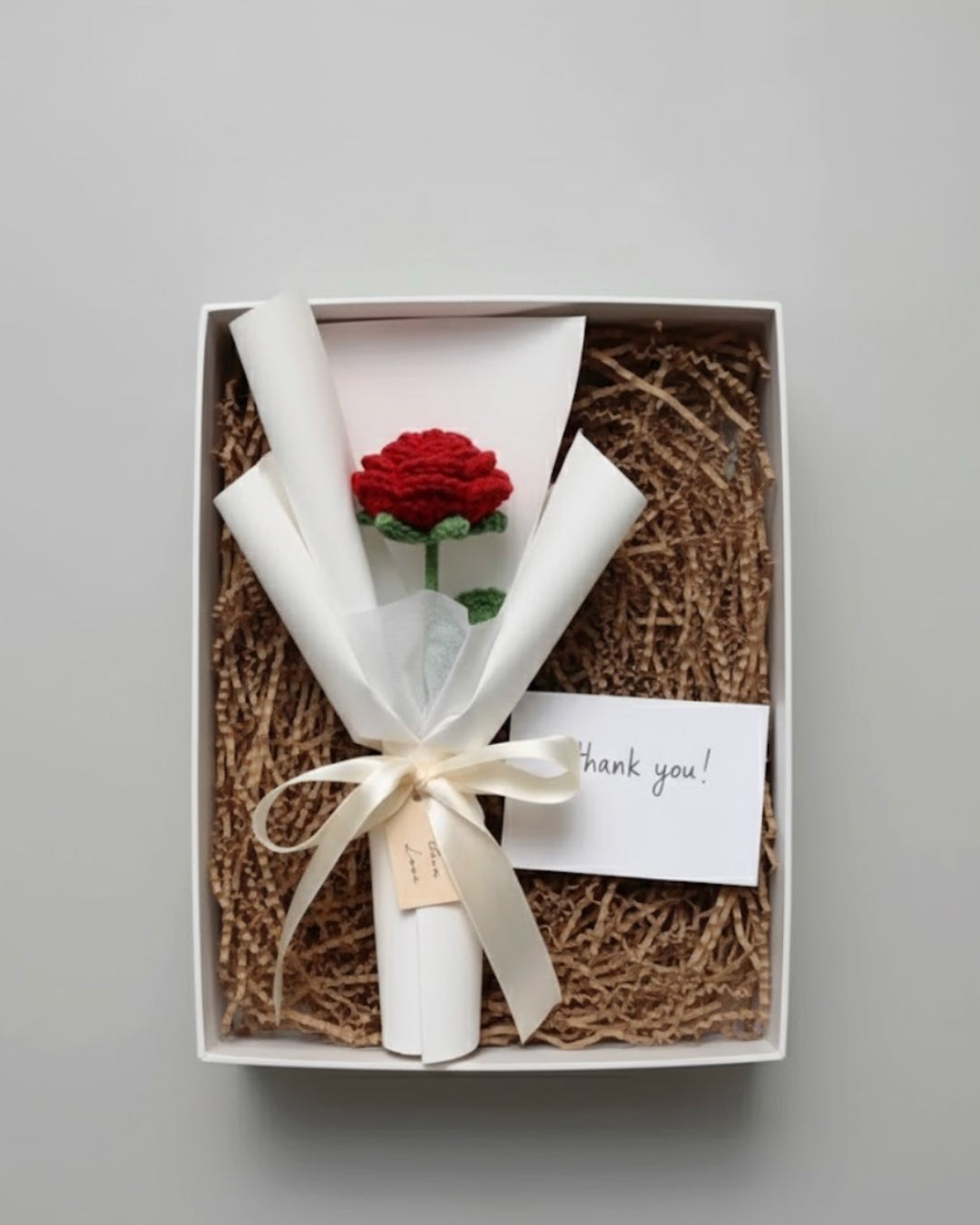 Handmade Crochet Red Rose Bouquet