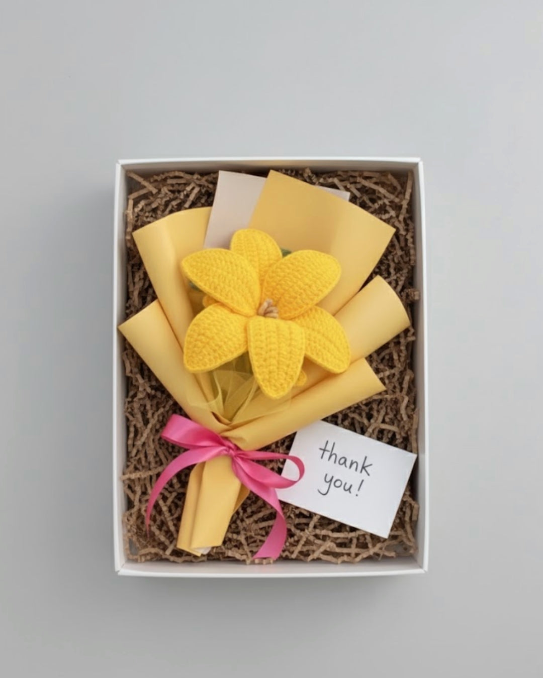 Handmade Crochet Yellow Lily Bouquet