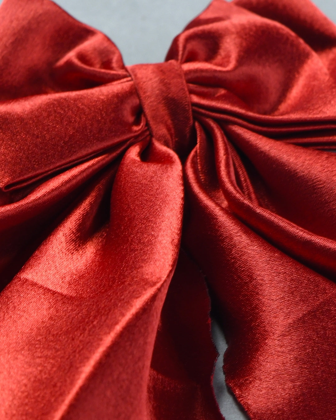 Satin Bow Hairclip - Red