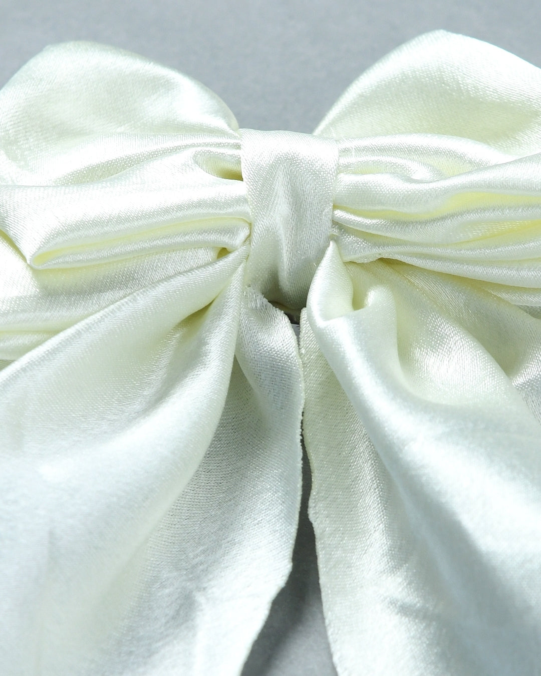 Satin Bow Hairclip - White