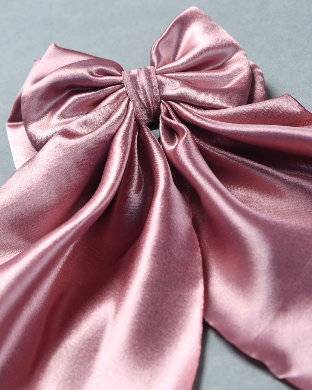 Satin Bow Hairclip - Pink