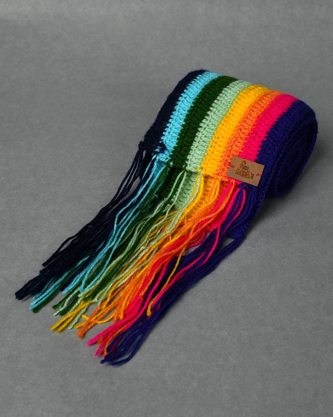 Multicolor Handmade Woollen Hand Knitted Muffler for Girls & Boys