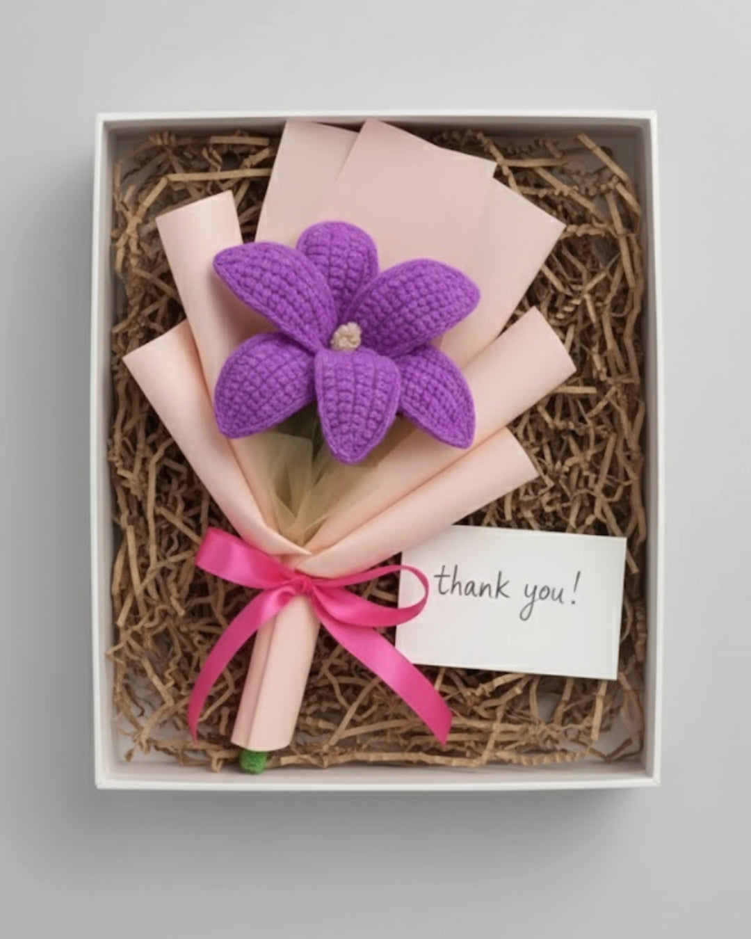 Handmade Crochet Purple Lily Bouquet