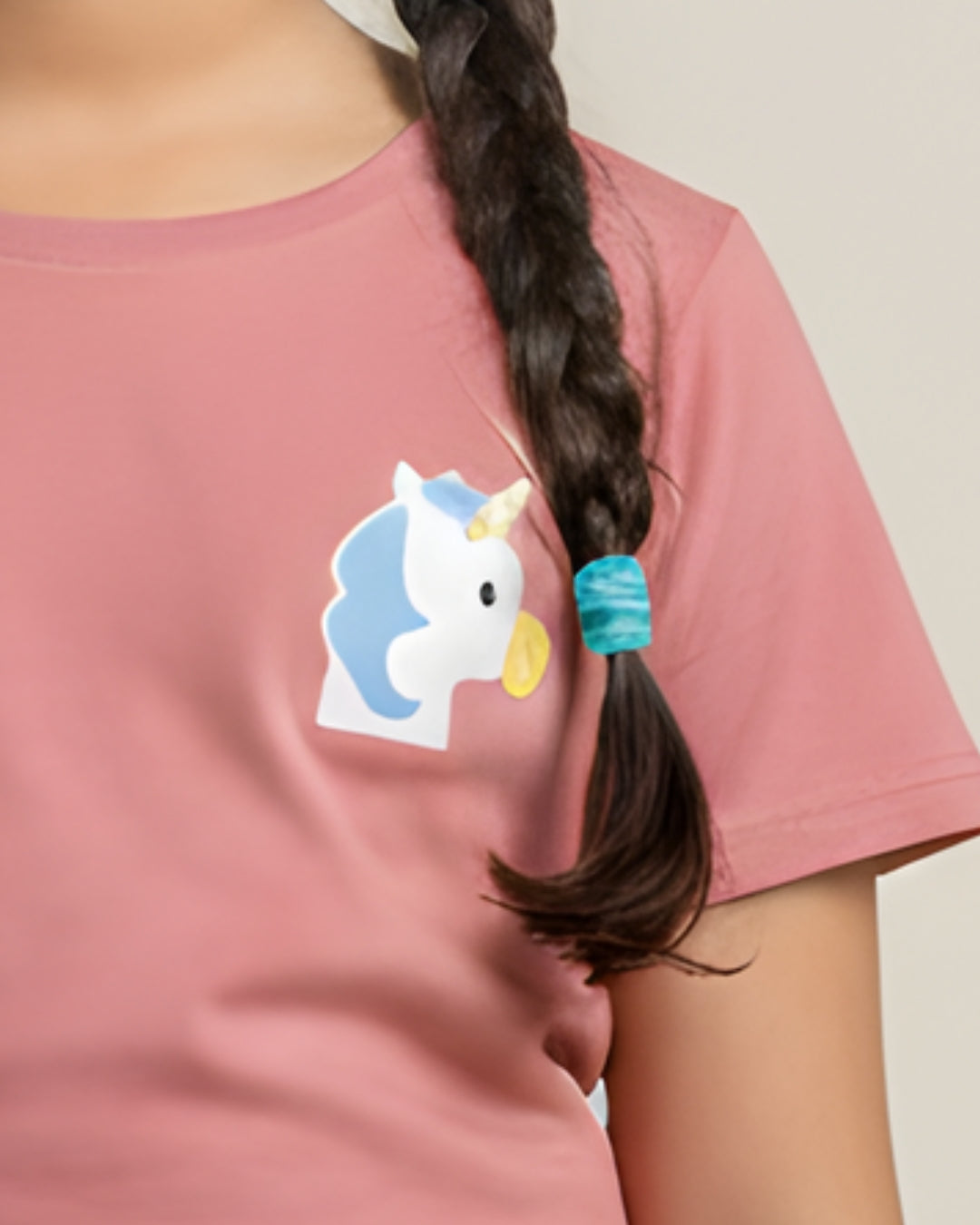 Multicolor Unicorn Printed Shorts Night Dress for Girls