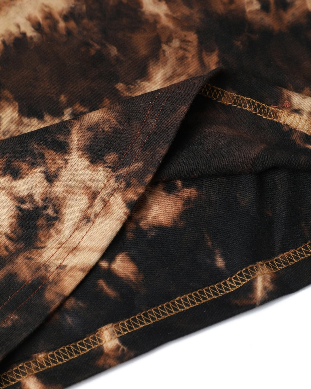 Brown Tie & Dye Printed Premium Cotton T-Shirt & Shorts Set for Boys