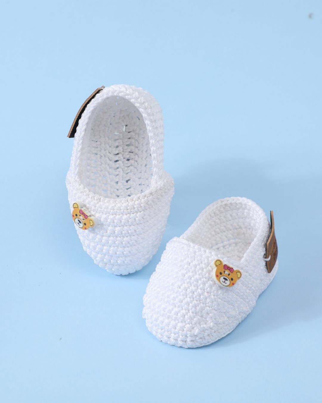 White Handmade Crochet Baby Infant Booties