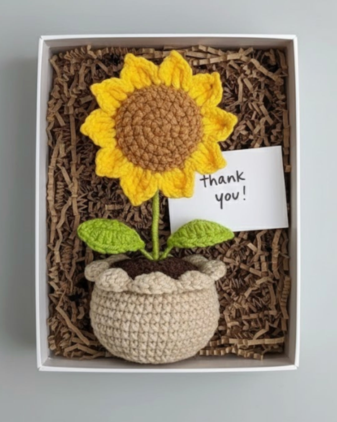 Handmade Crochet Sunflower with Pot