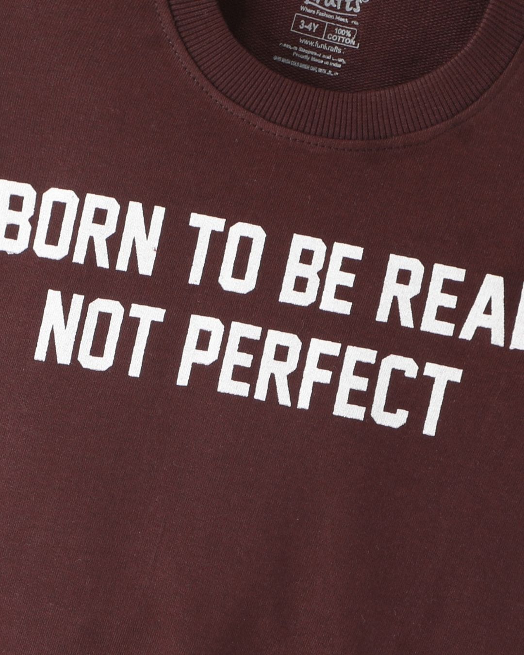 Maroon Premium Cotton Full Sleeves Typographic Printed Co-ord Set for Boys & Girls