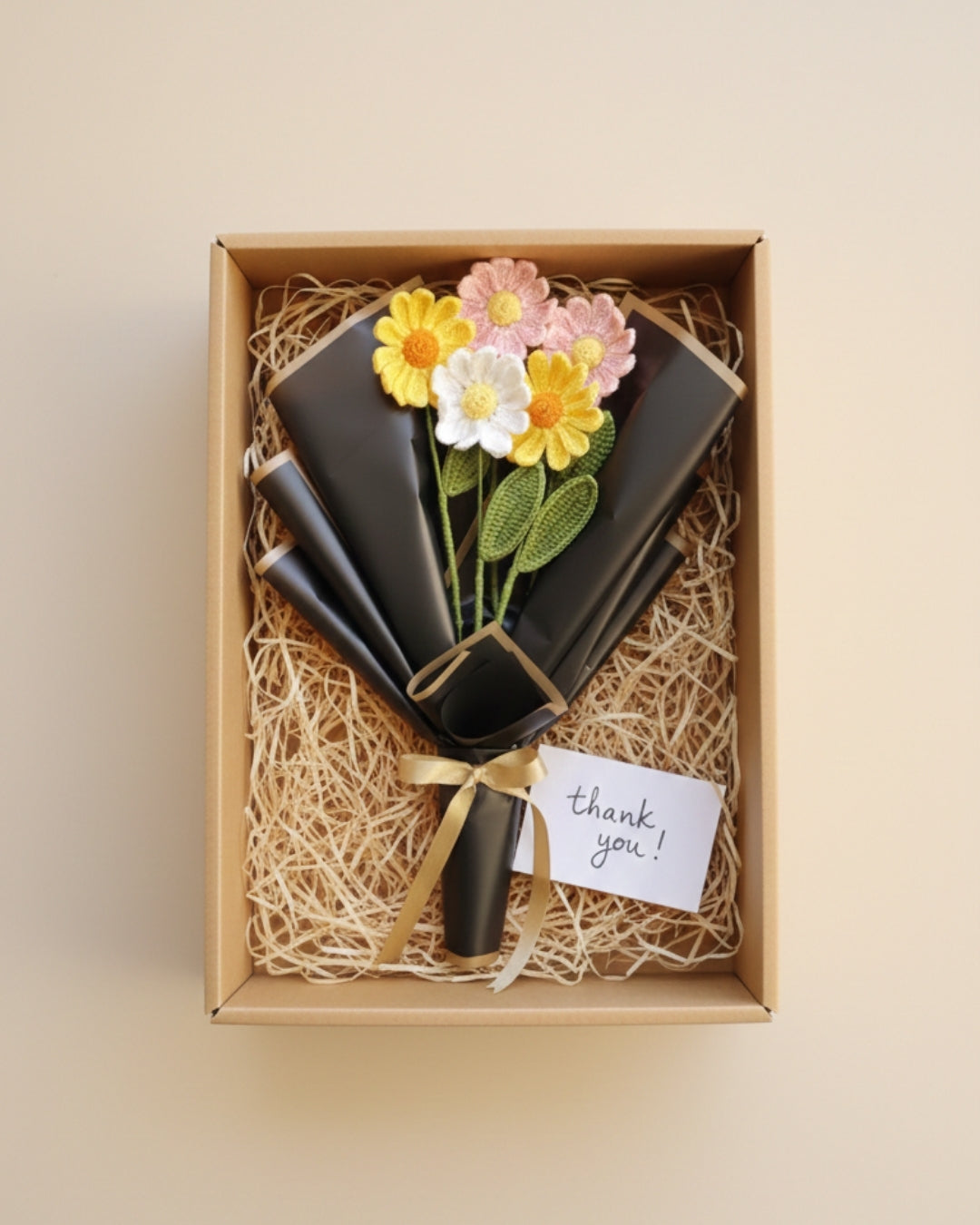 Handmade Crochet Colorful Daisy Flower Bouquet