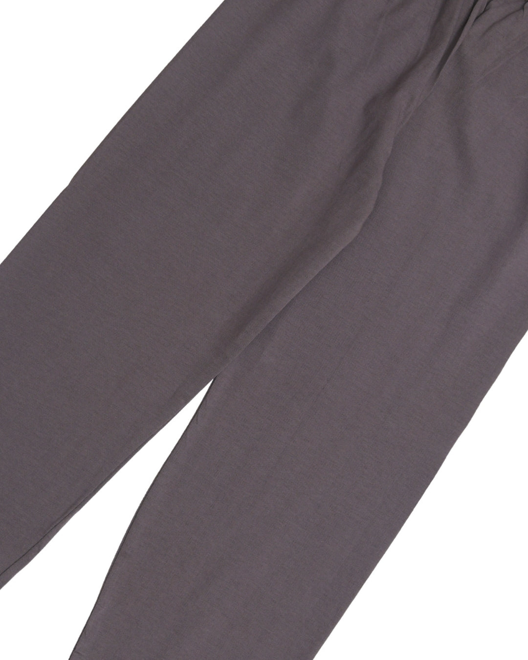 Grey Cotton Knit Full Length Solid Color Pajama