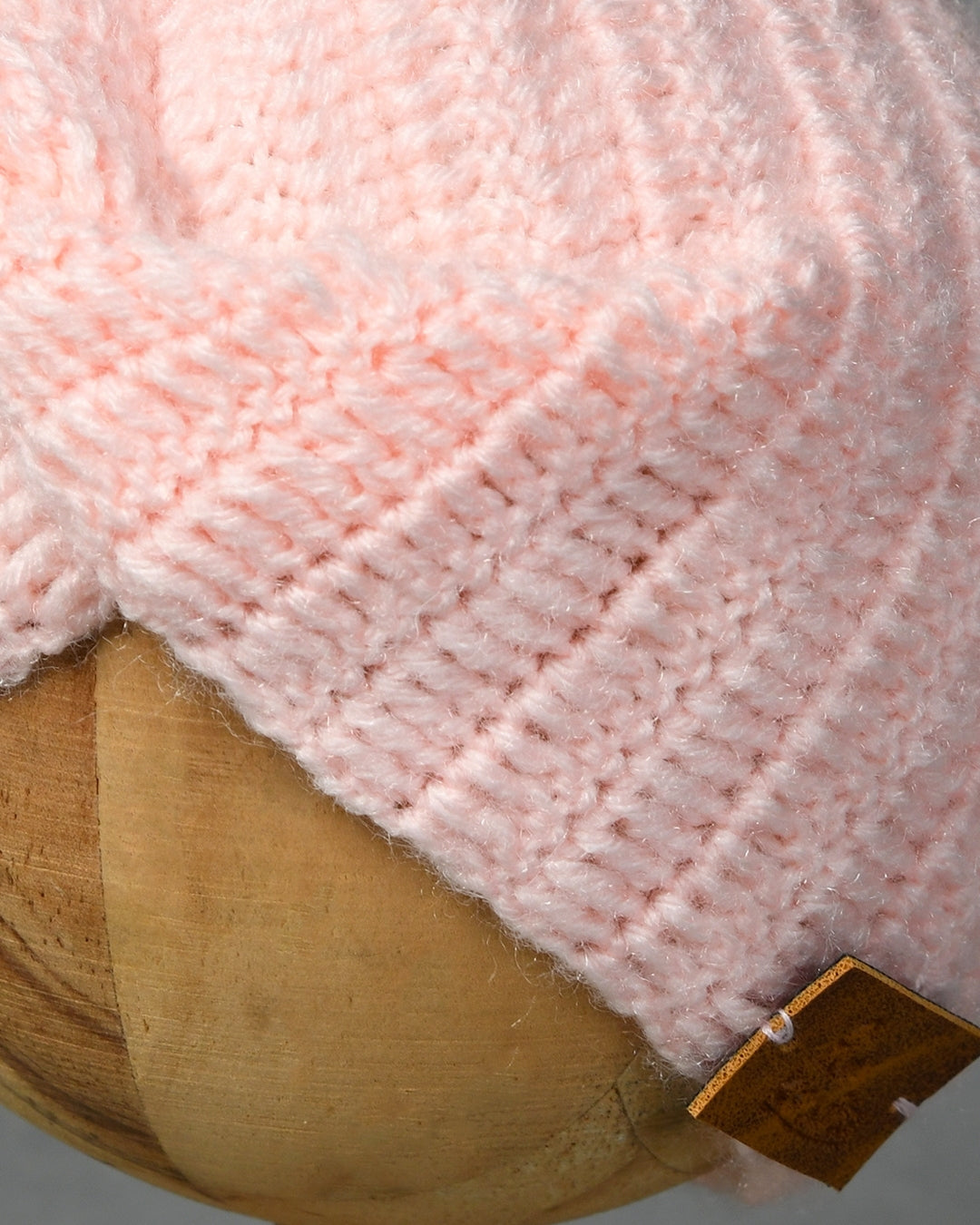 Pink Self Design Handmade Woollen Ear Warmer Muffs Headband for Girls