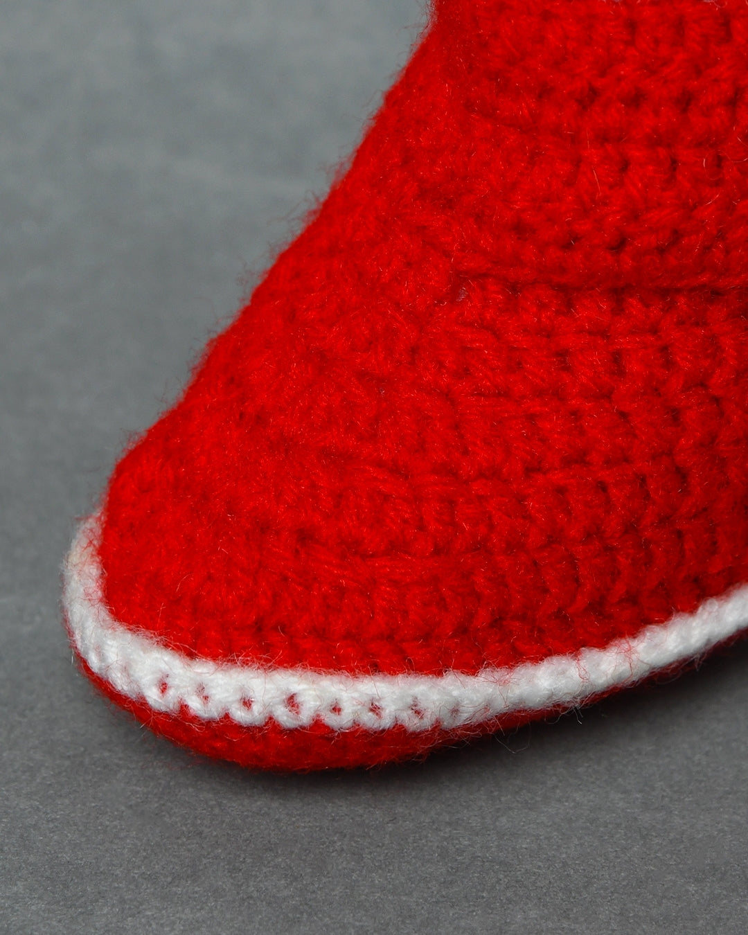 Red Handmade Woollen Crochet Baby Shoes for Girls & Boys