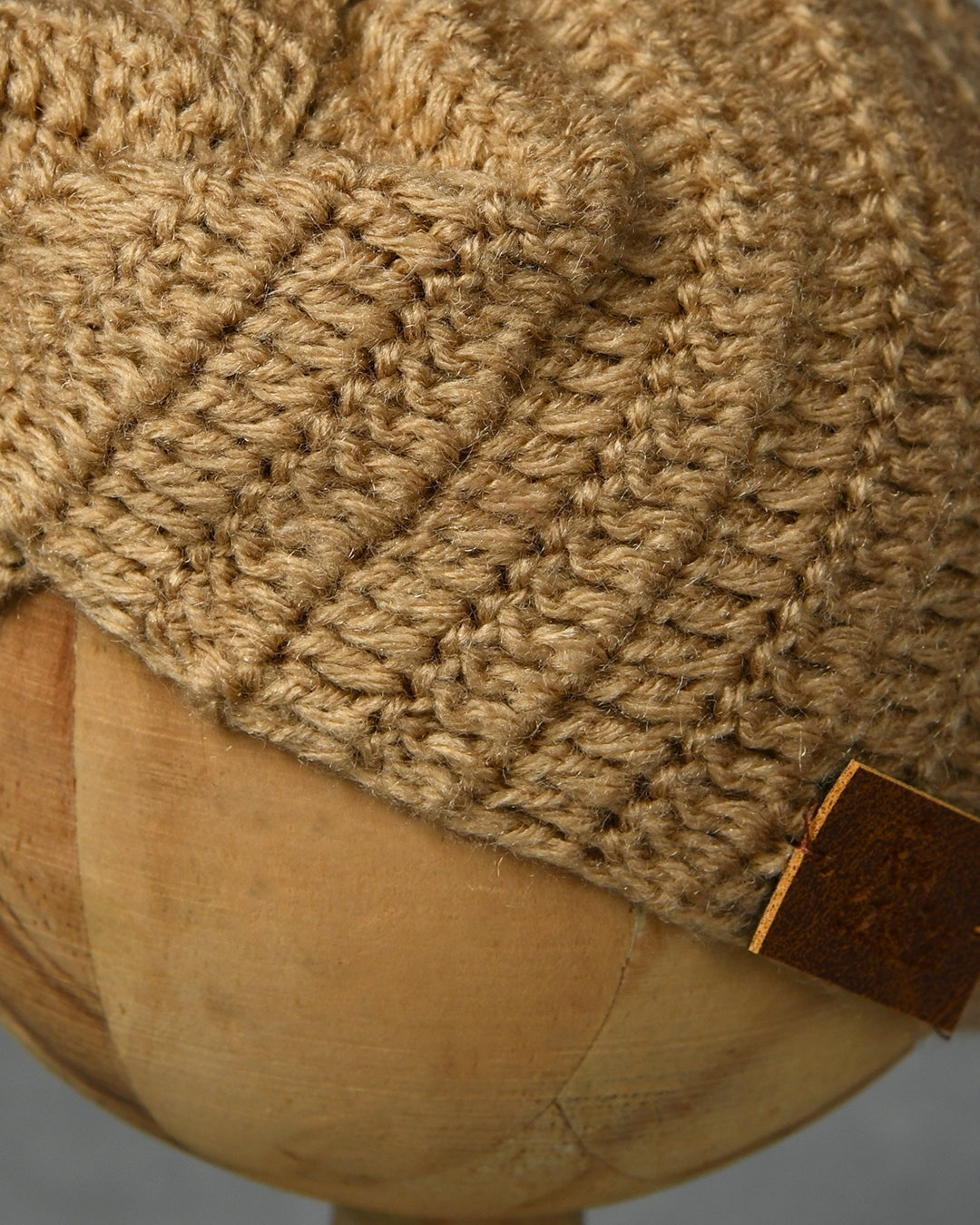 Beige Self Design Handmade Woollen Ear Warmer Muffs Headband for Kids