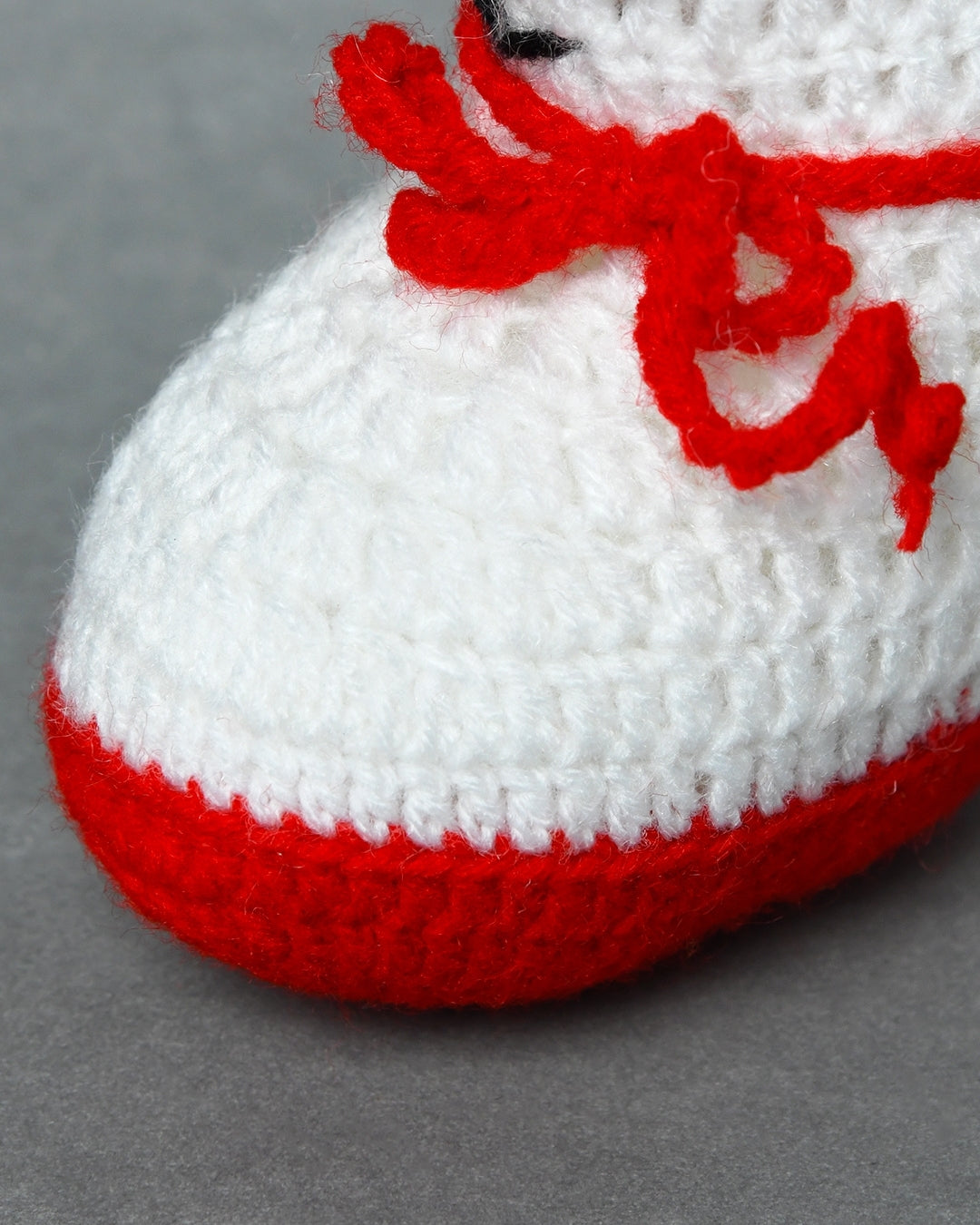 White & Red Handmade Woollen Christmas Inspired Boots for Girls & Boys