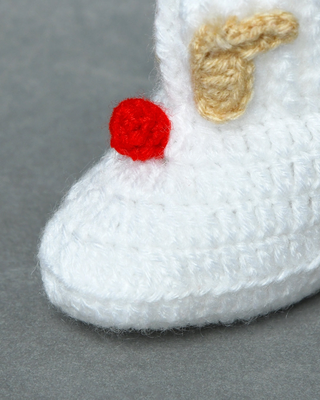White Handmade Woollen Christmas Inspired Boots for Girls & Boys