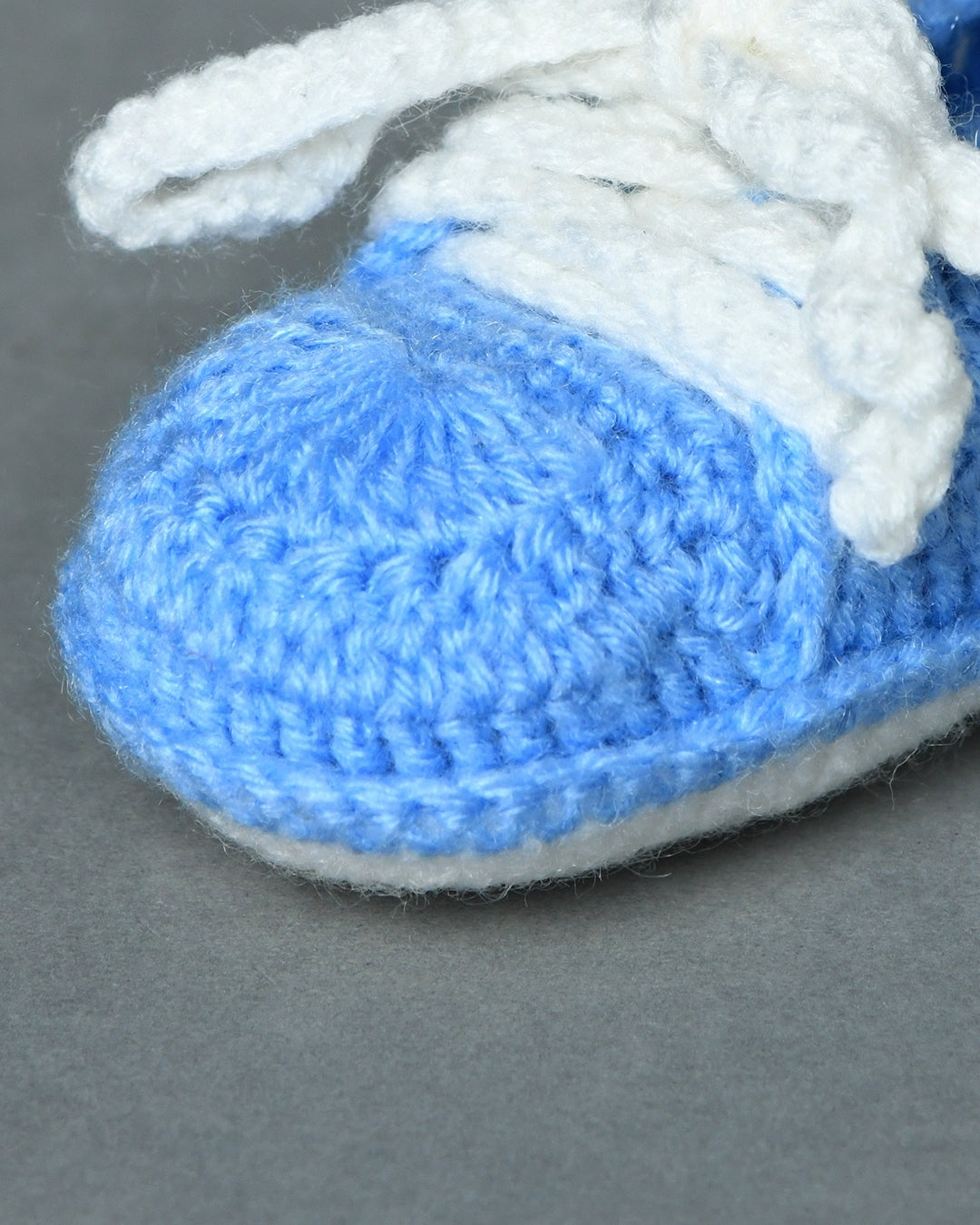 Sky Blue Handmade Woollen Shoes for Kids