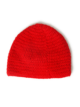 White Handmade Woollen Turban Cap for Girls