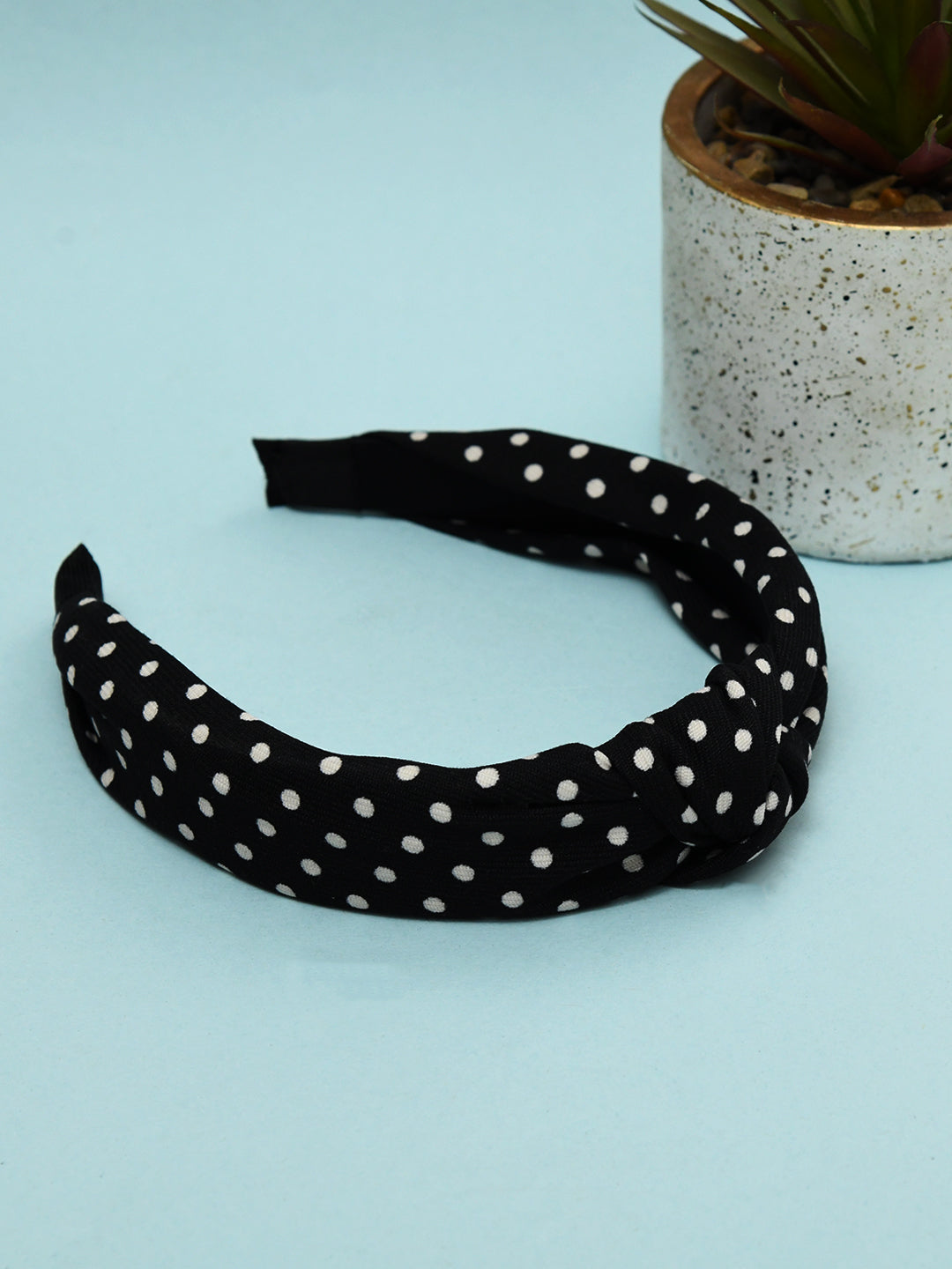 Beige Free Size Dotted Hair Band