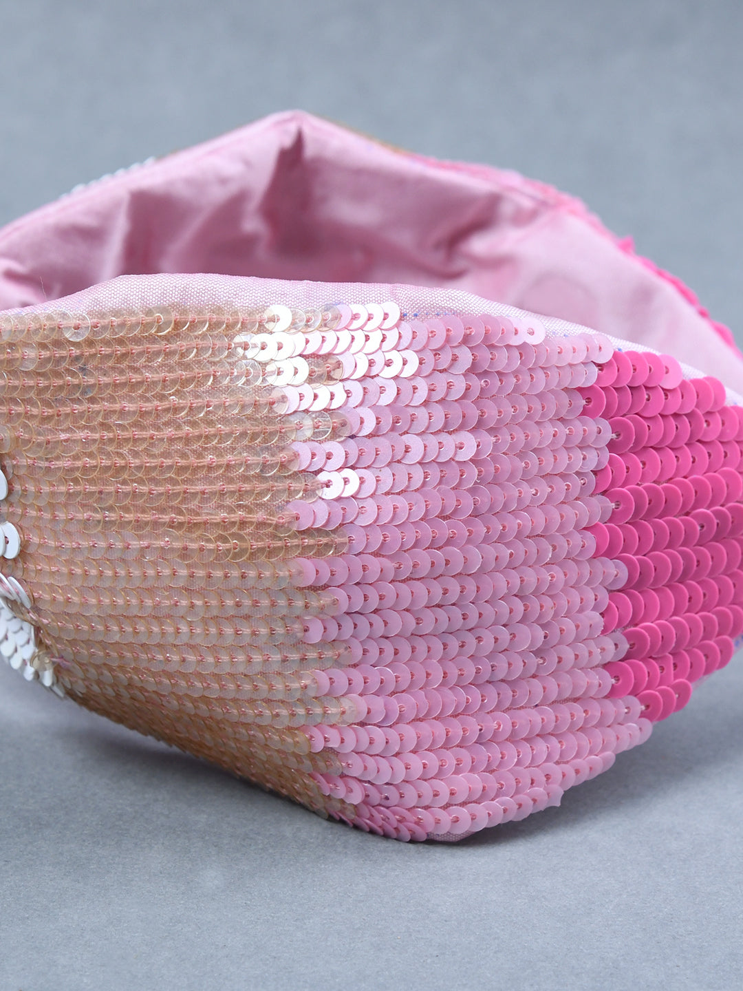 Pink Sequin Embellished Knotted Free Size Hair Band