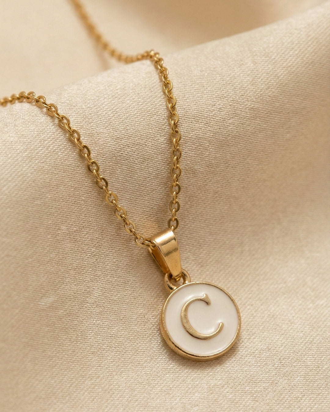 Initial Letter C Pendant With Chain