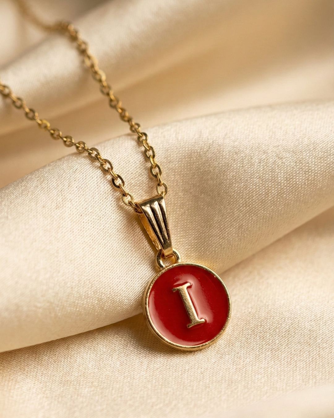 Initial Letter I Pendant With Chain