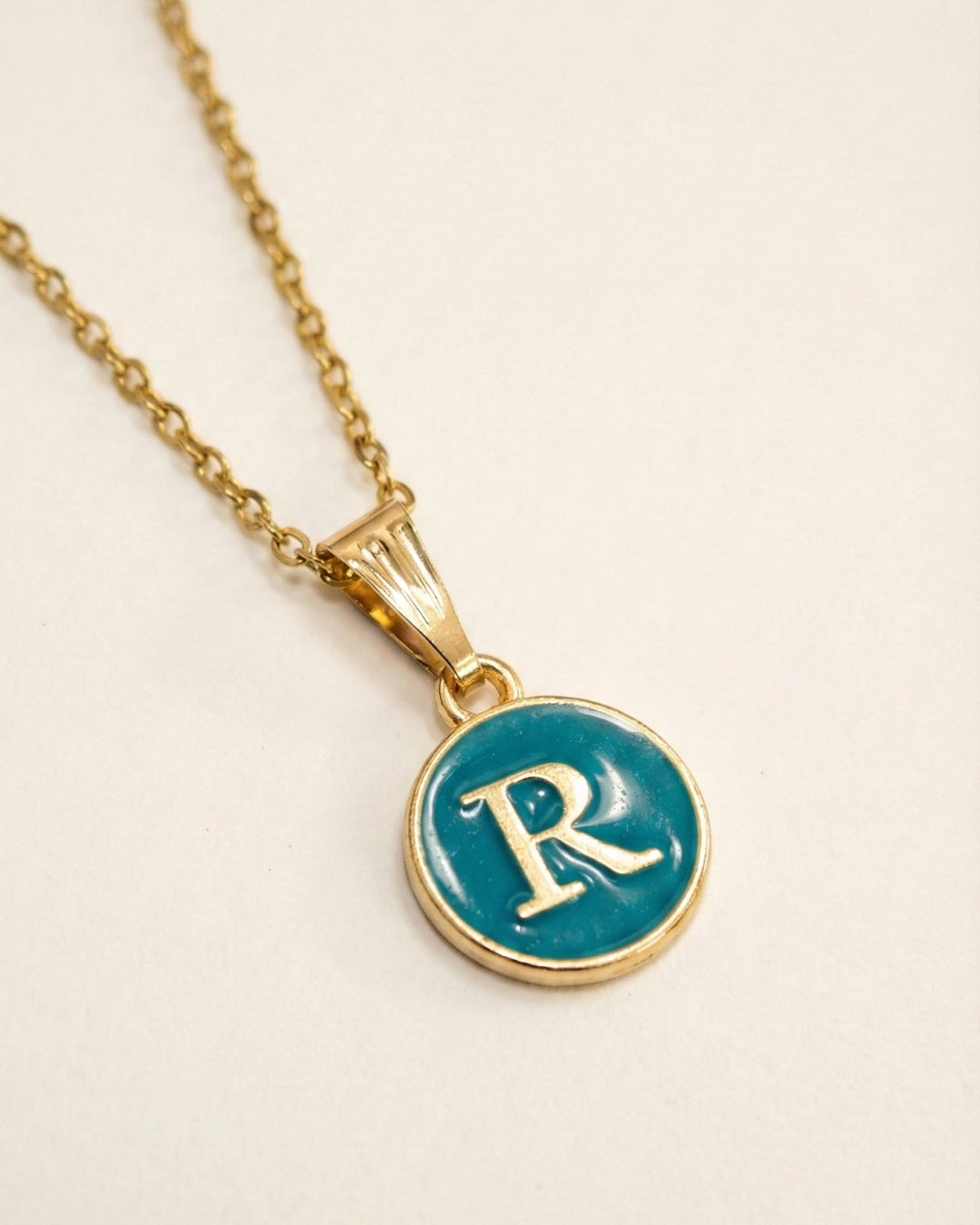 Initial Letter R Pendant With Chain