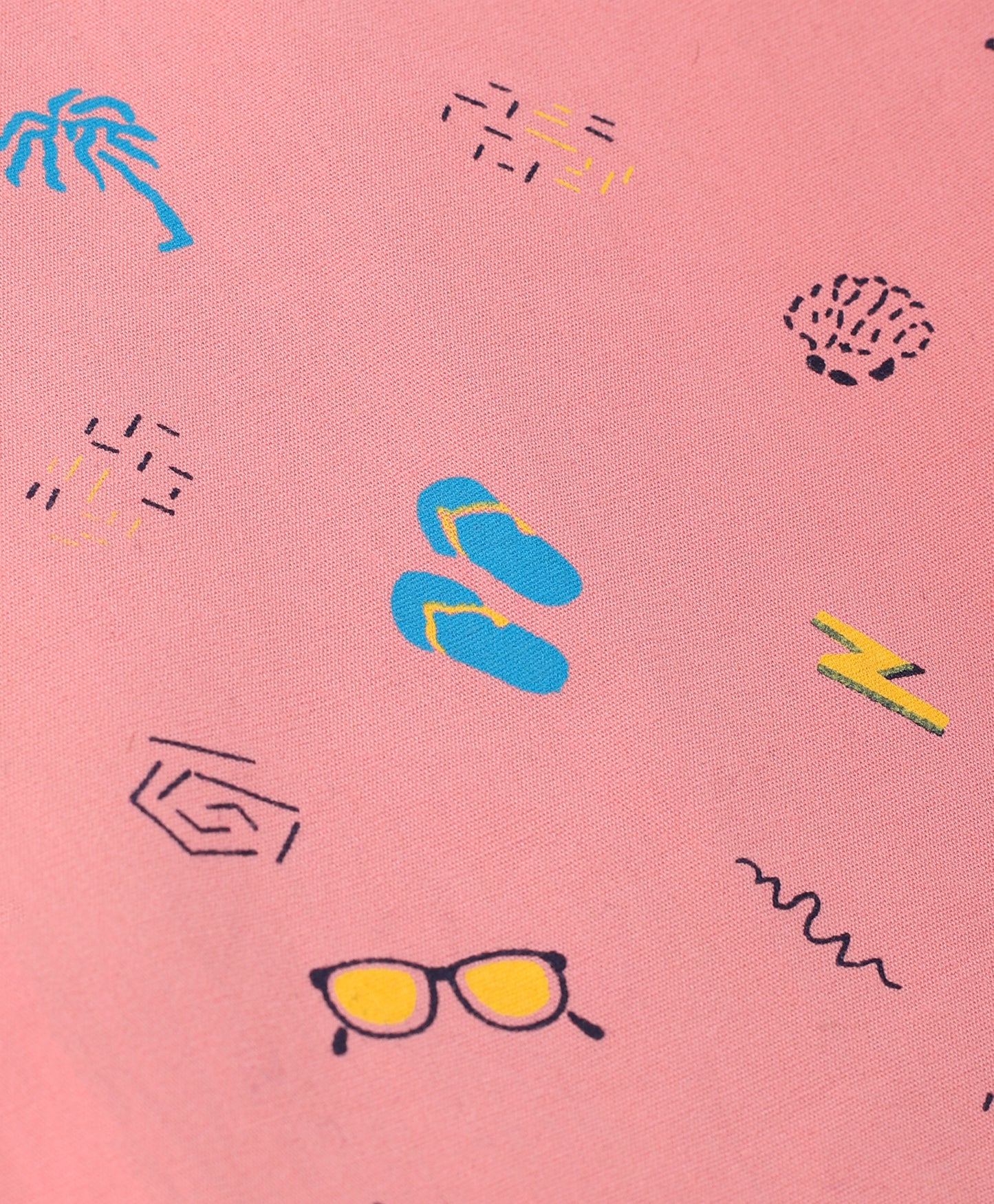 Beach Theme Printed Pure Cotton Night Suit for Kids