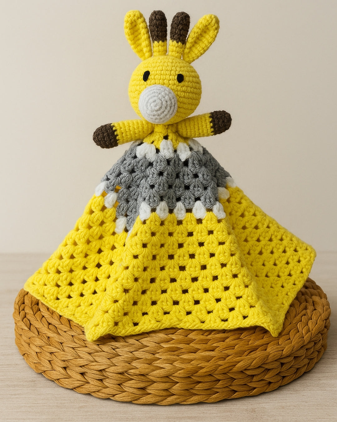 Giraffe Safety Blanket and Rattle Combo Perfect for Snuggles and Play