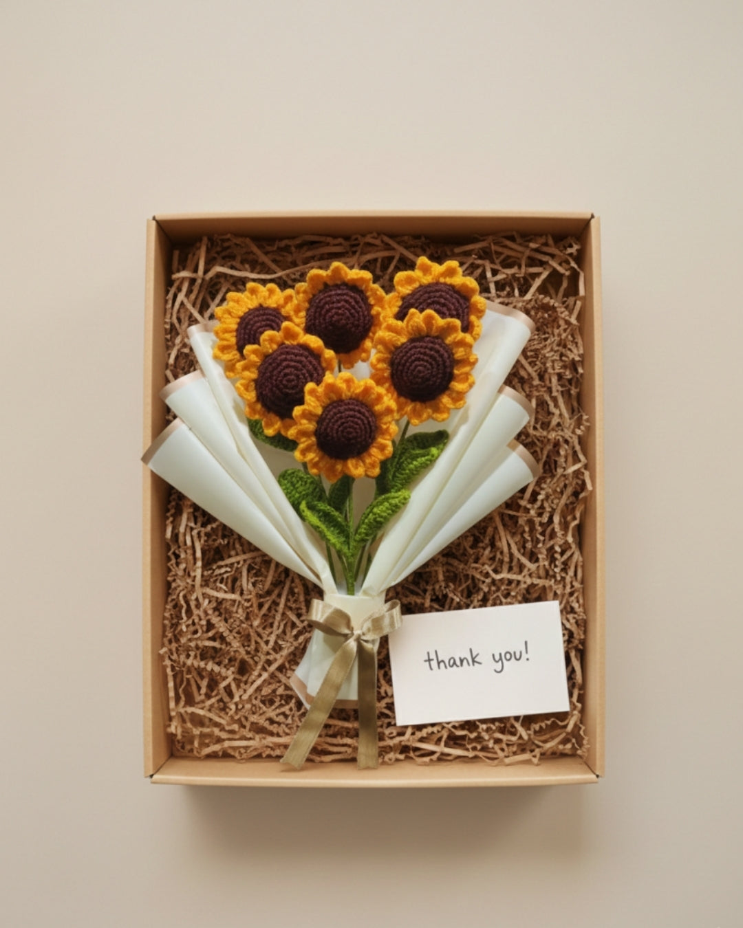 Handmade Crochet Sunflower Bouquet