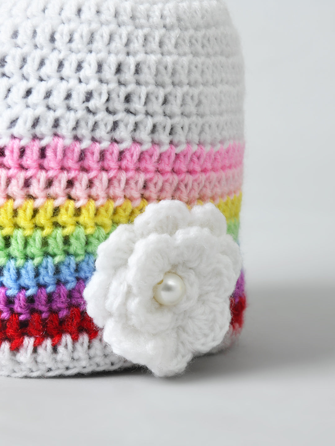 Handmade Woollen Rainbow Cap for Girls
