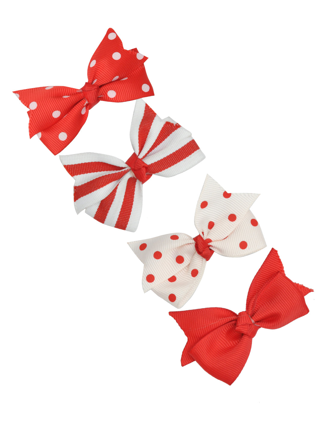 Pack of 4 Multicolor Beautiful Ribbon Hair Clips for Girls