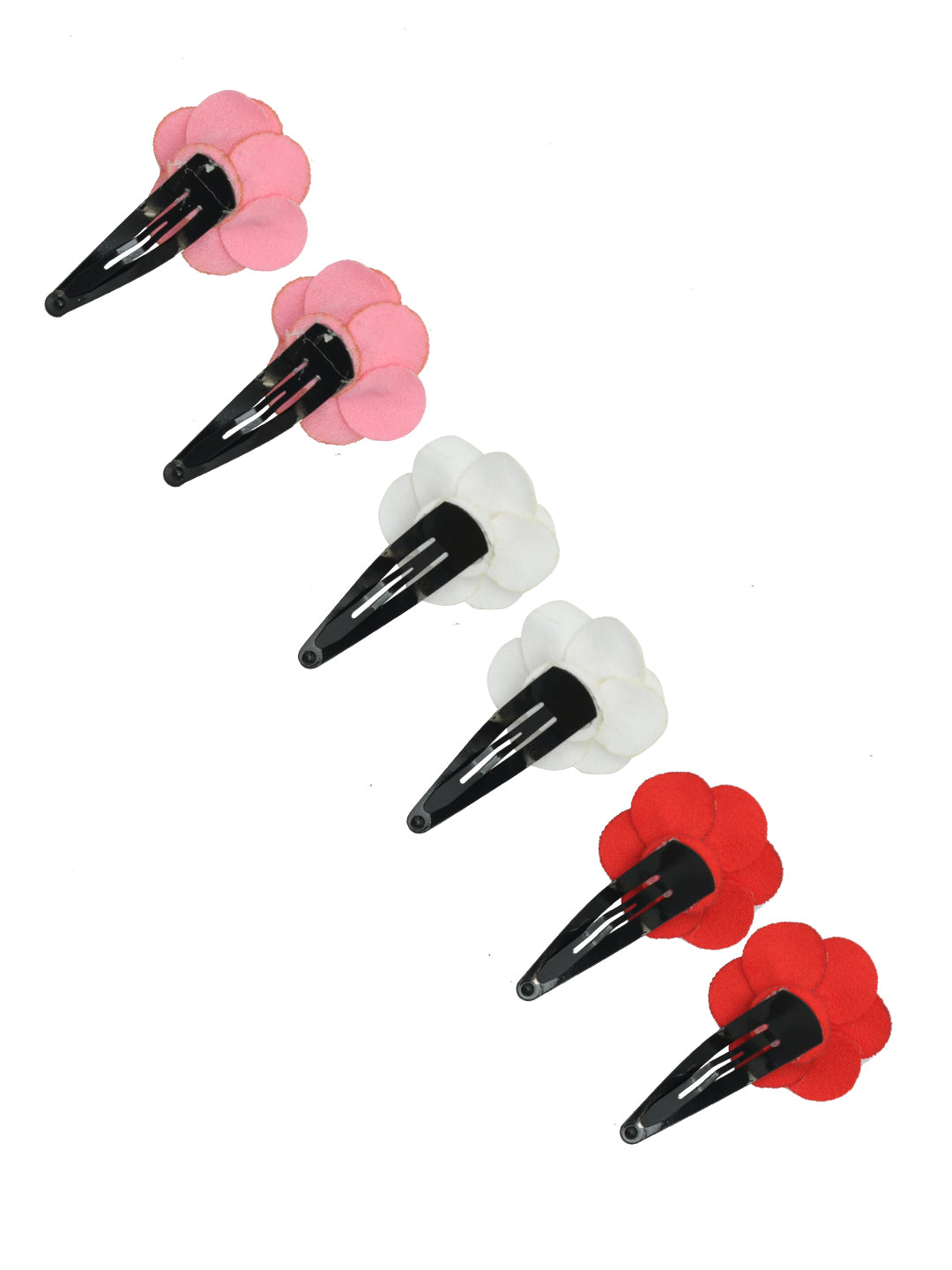 Multicolor Pack of 6 Floral Hair Clips for Girls