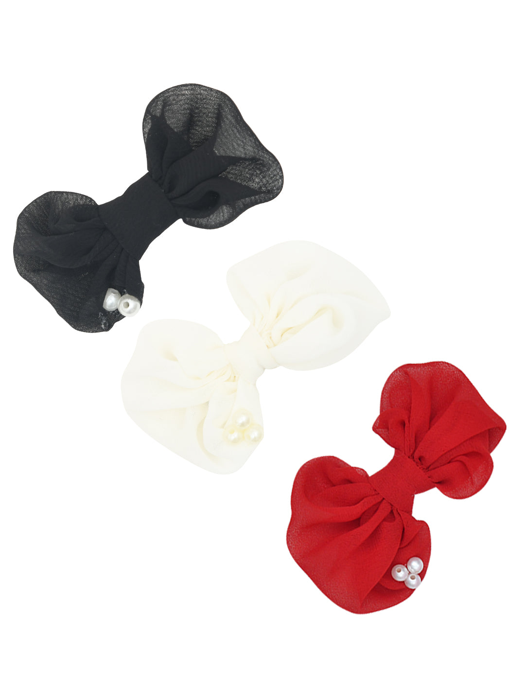 Set of 3 Bow Hair Clips for Girls