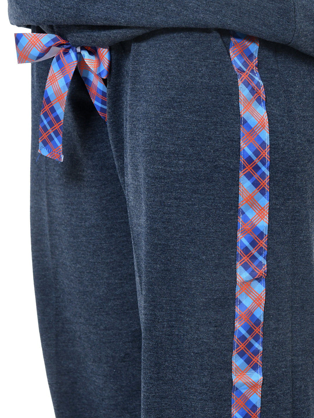 Blue Checks Striped Joggers Night Suit for Girls