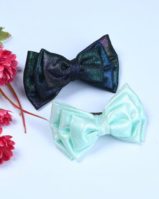 Pack Of 2 Shimmered Bow Hairclip - Multicolor