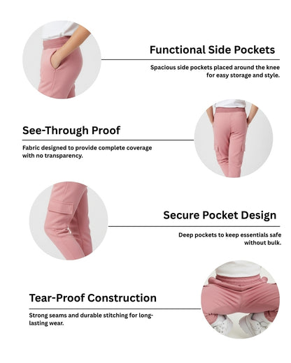 Puppy Printed Premium Cotton Half Sleeves White T-Shirt with Pink Jogger for Boys & Girls