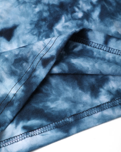 Blue Tie & Dye Printed Premium Cotton Half Sleeves T-Shirt for Boys