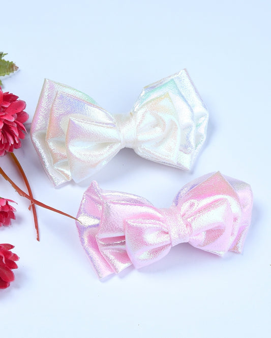 Pack Of 2 Shimmered Bow Hairclip - Multicolor