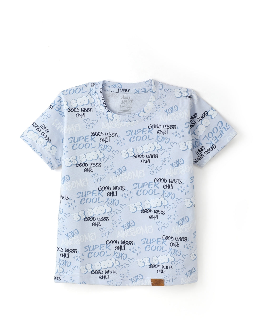 Blue Super Cool Printed Premium Cotton T-Shirt & Shorts Set with Pocket for Girls & Boys