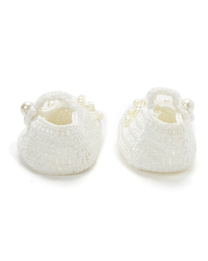 White Crochet Baby Booties