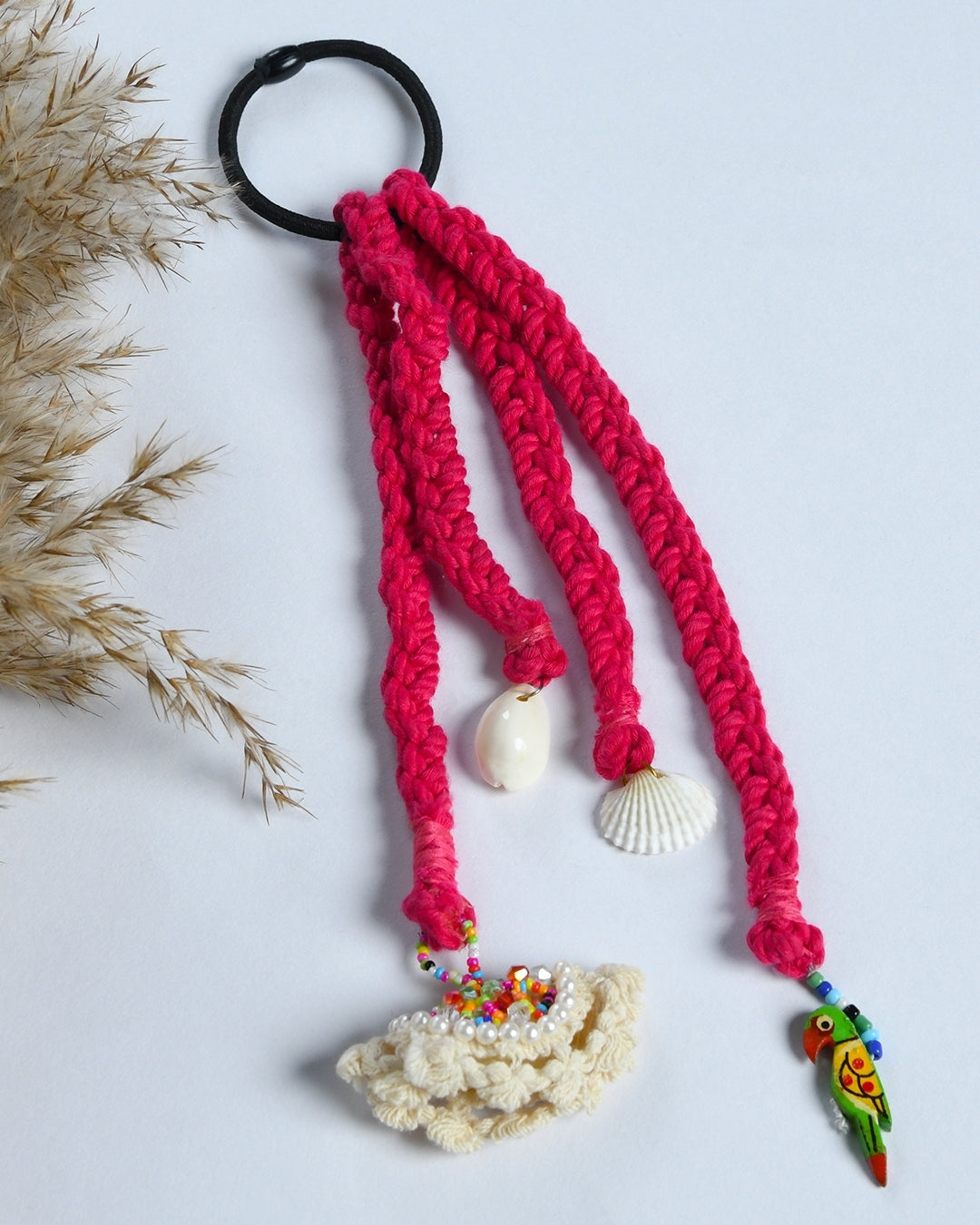 Pink Boho Hair Tie for Girls