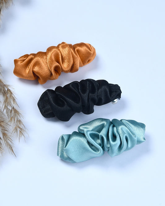 Pack Of 3 Satin Hairclip - Multicolor