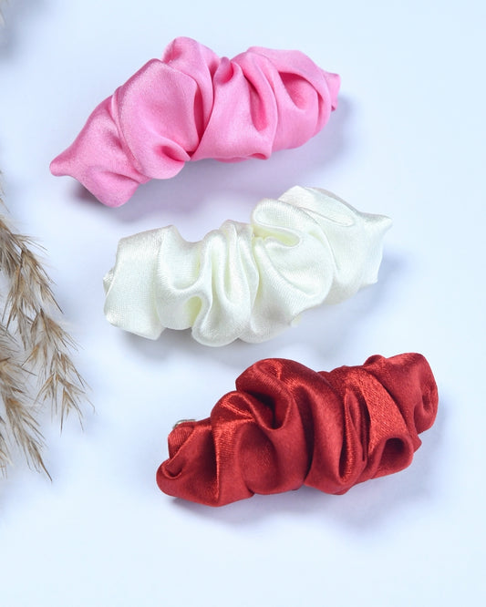 Pack Of 3 Satin Hairclip - Multicolor