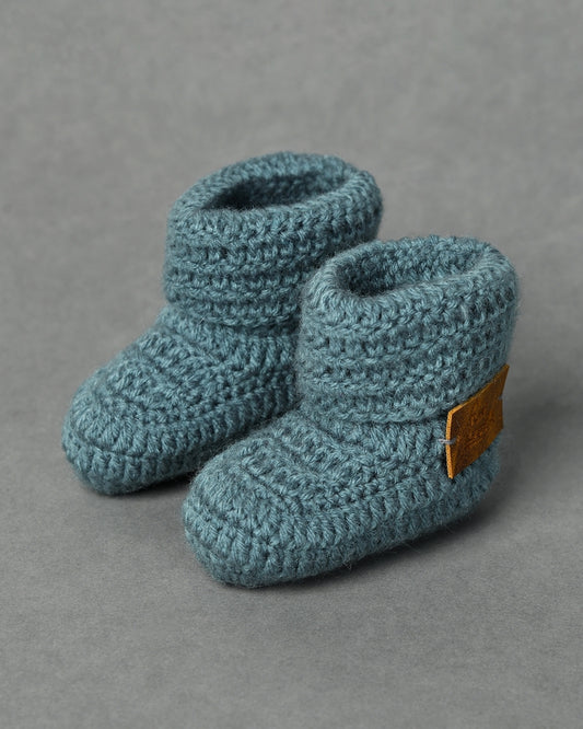 Grey Handmade Woollen Booties for Kids