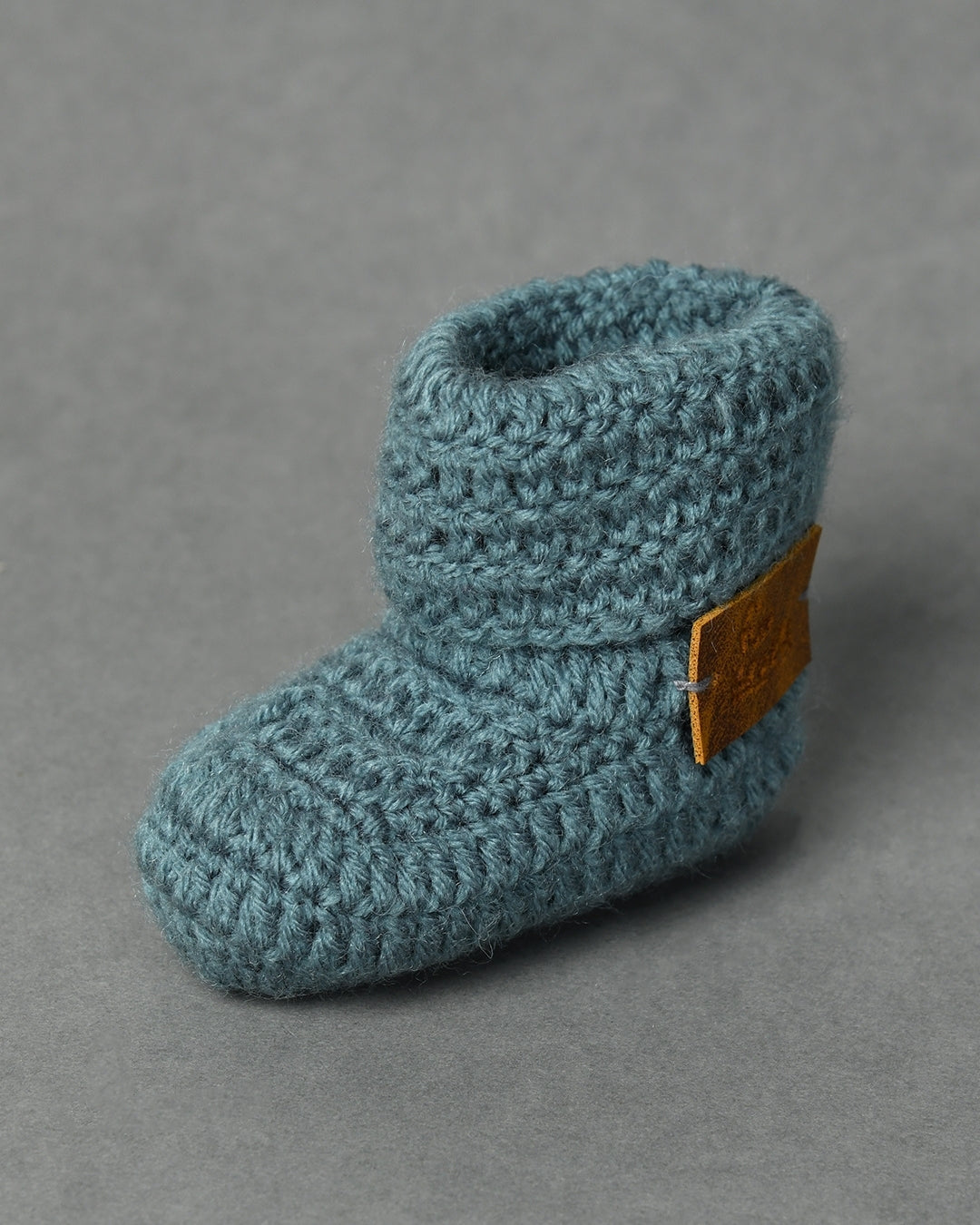 Grey Handmade Woollen Booties for Kids