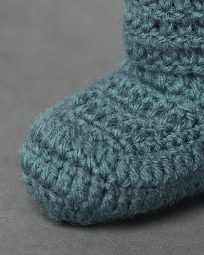 Grey Handmade Woollen Booties for Kids